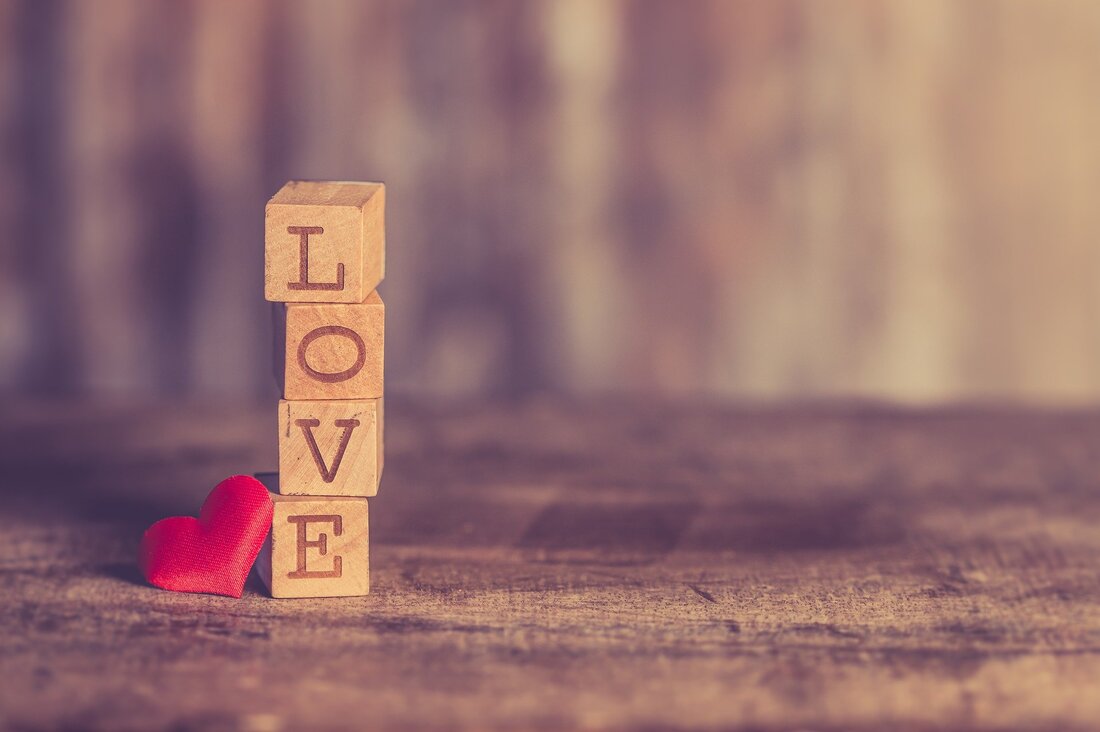 wood letters spelling out love