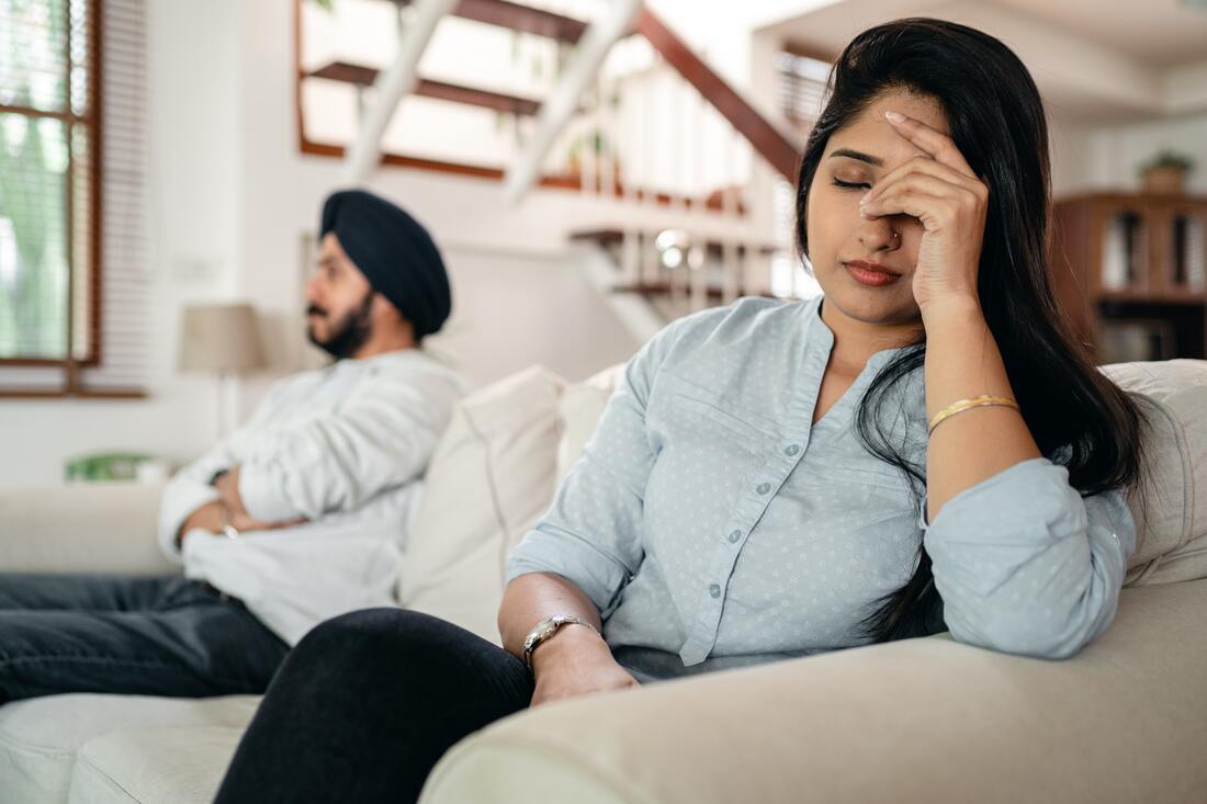 man and woman frustrated 