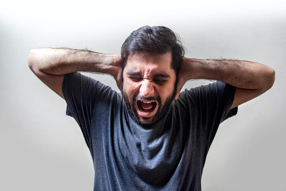 man screaming 