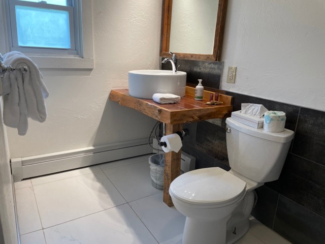 Bathroom #2 with shower, toilet and sink