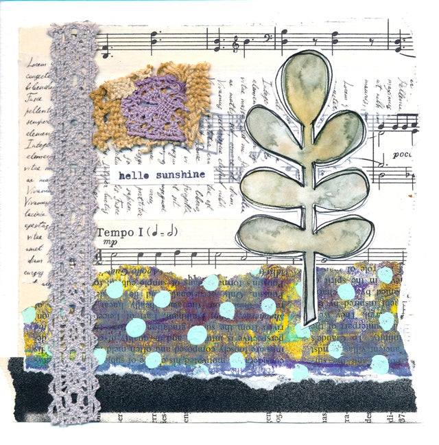 6x6 Mixed Media Collage #73