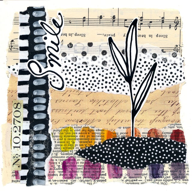 6x6 Mixed Media Collage #74