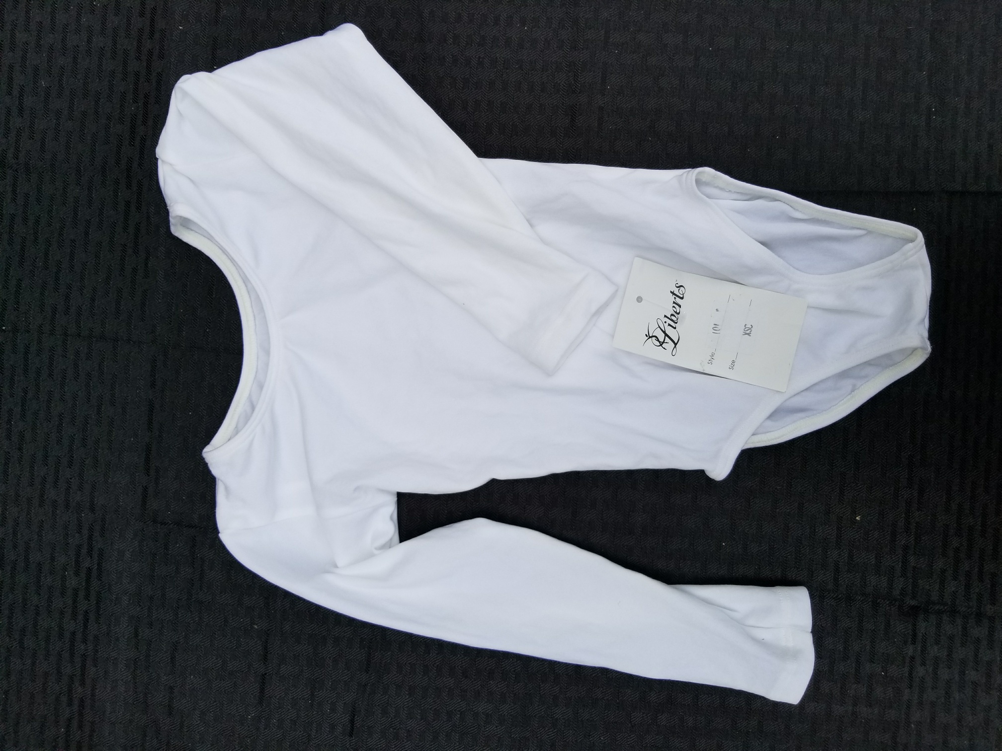 White Long Sleeve Leotard