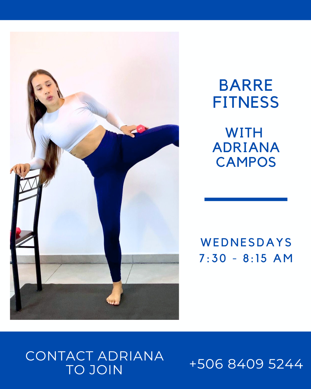 Barre Fitness Class with Adriana Campos Playas del Coco Guanacaste Costa Rica