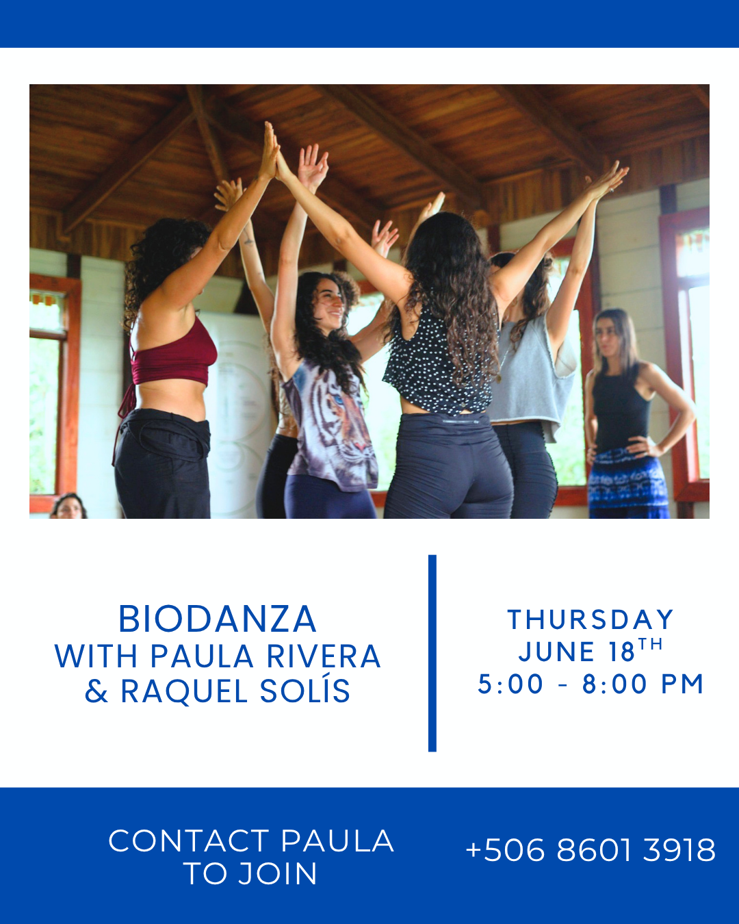 Biodanza with Paula Rivera dance workshop playas del coco costa rica