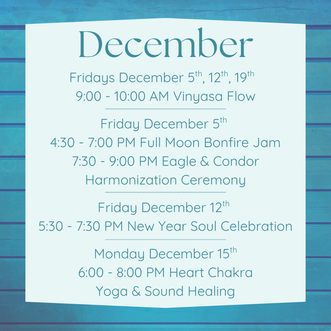 Yoga Schedule December 2025 Playas del Coco Costa Rica