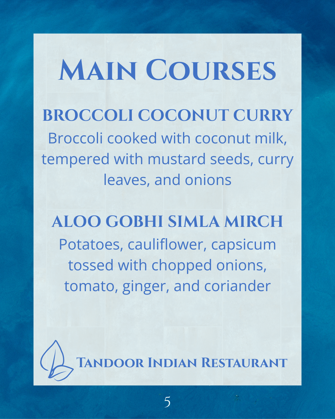 Vegan Food Playas del Coco Tandoor Indian Restaurant