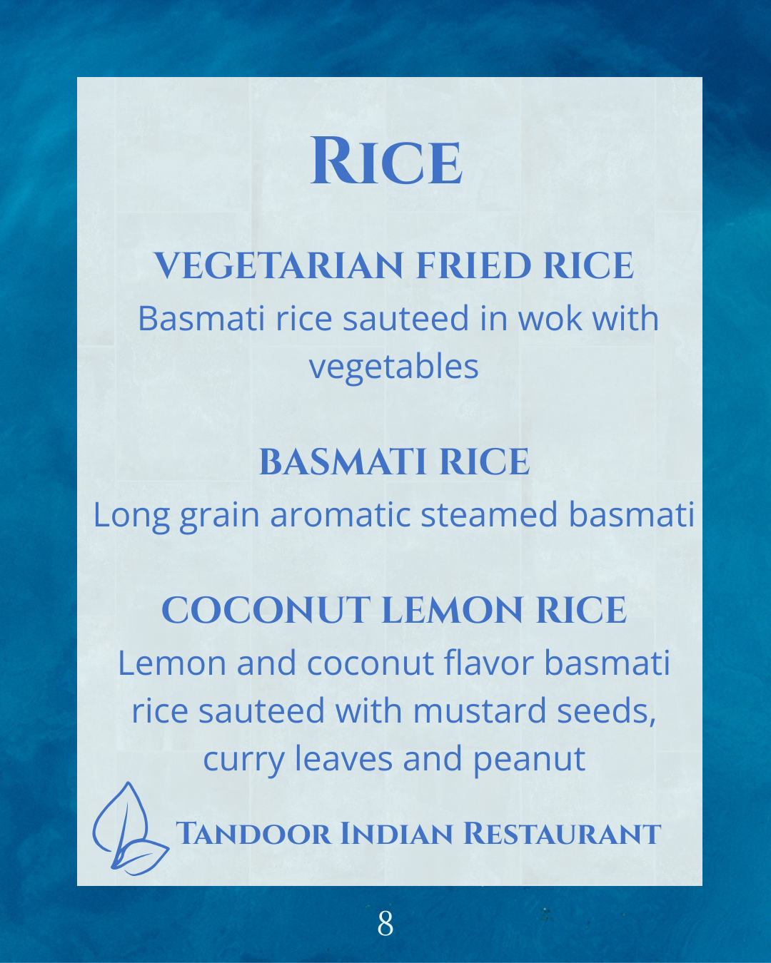 Vegan Food Playas del Coco Tandoor Indian Restaurant