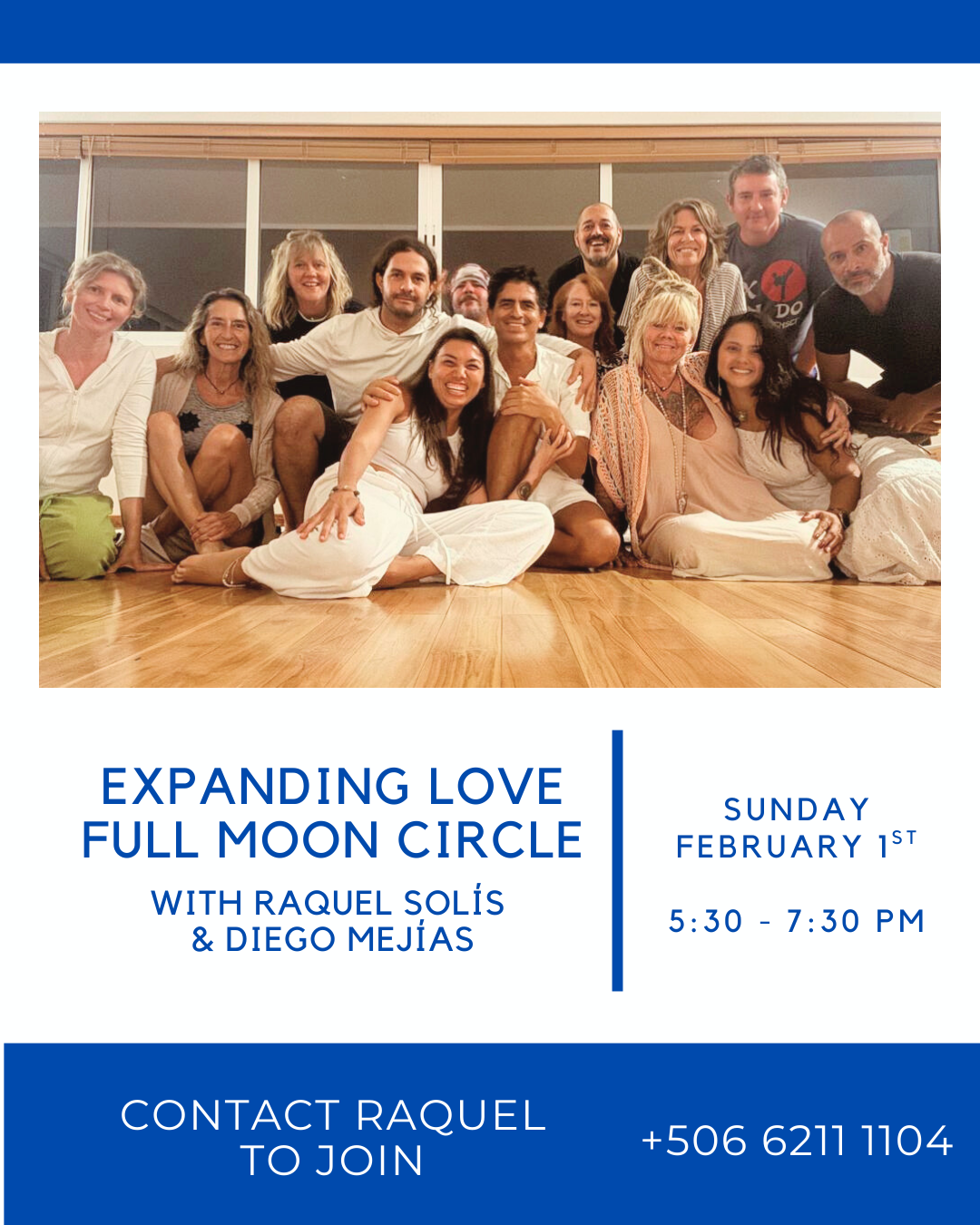 Expanding Love Full Moon Circle cacao ritual lunar ceremony sound healing Raquel Solis Diego Mejillas Playas del Coco Costa Rica