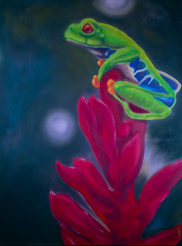 Original Art Kendall Kech Valverde Playas del Coco Costa Rica Spray Paint on Canvas