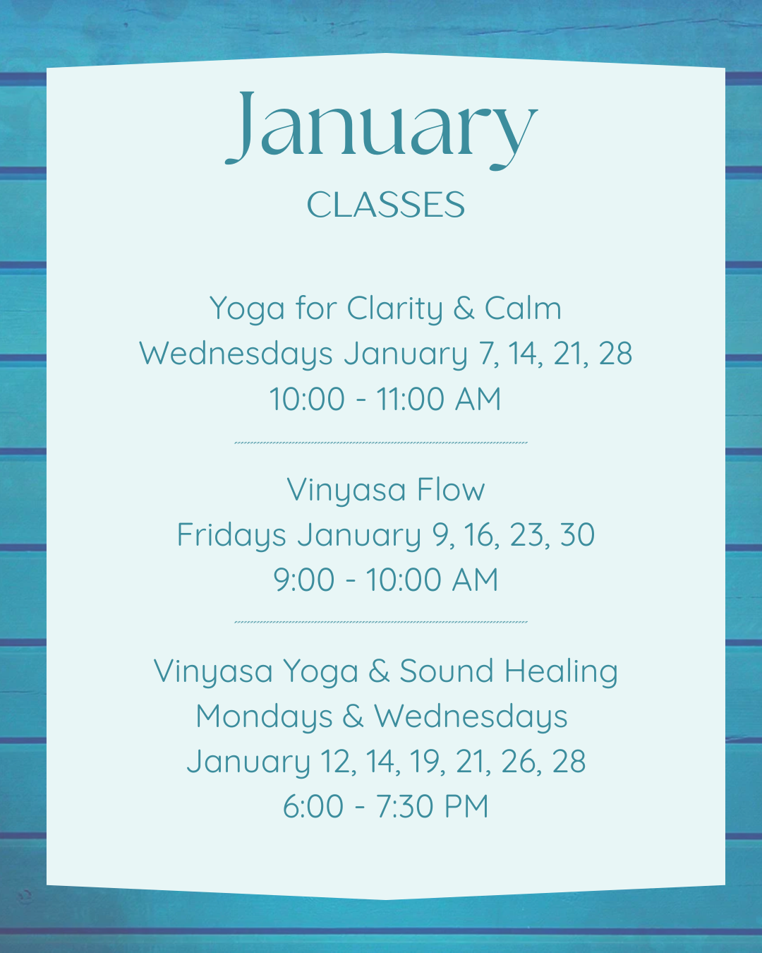Yoga Class schedule playas del Coco Costa Rica