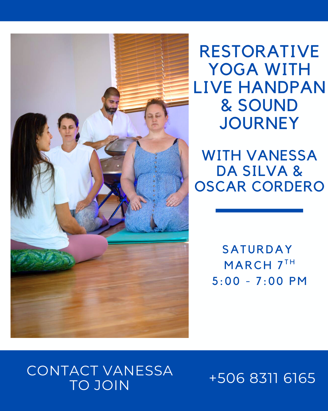 Restorative Yoga with Live Handpan Music and Sound Journey Playas del Coco Costa Rica
