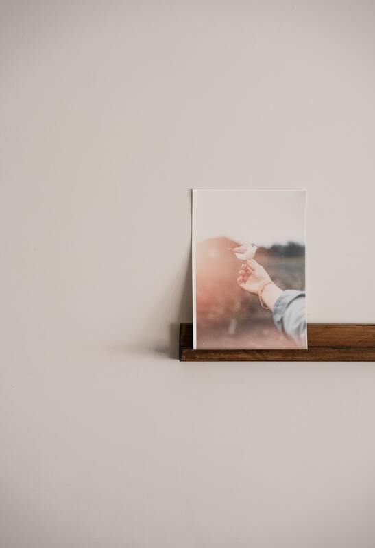 Picture of a photograph and a hand holding a small bird. This illustrates that Sacred Circle Holistic Healing helps young women learn how to accept themselves and live mindfully.