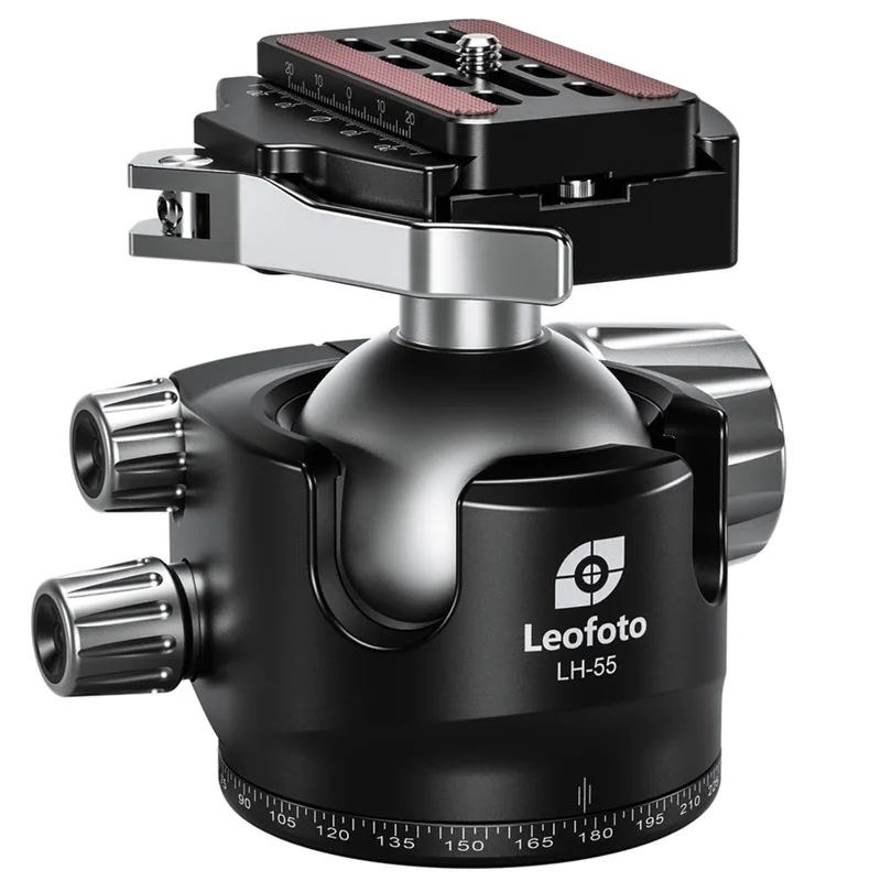 Leofoto LH-55LR 55mm Low Profile Ball Head with LR-70 Quick Release Lever Clamp and QP-70N Plate