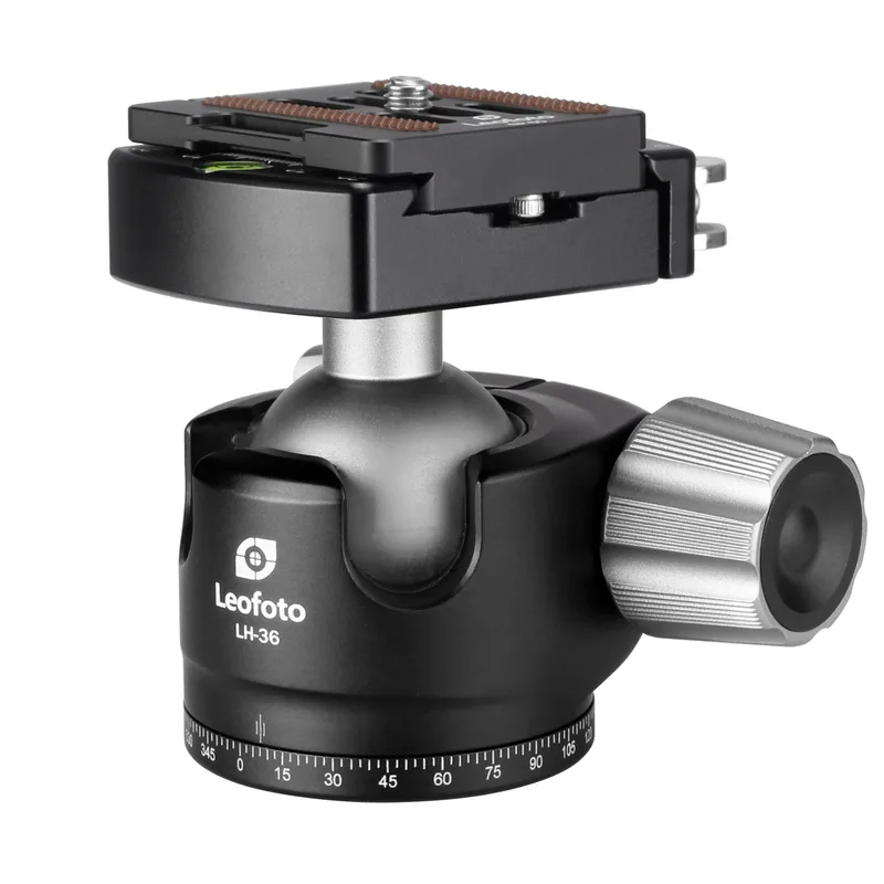 Leofoto LH-36LR 36mm Low Profile Ball Head with LR-50 Quick Release Lever Clamp and NP-50 Plate