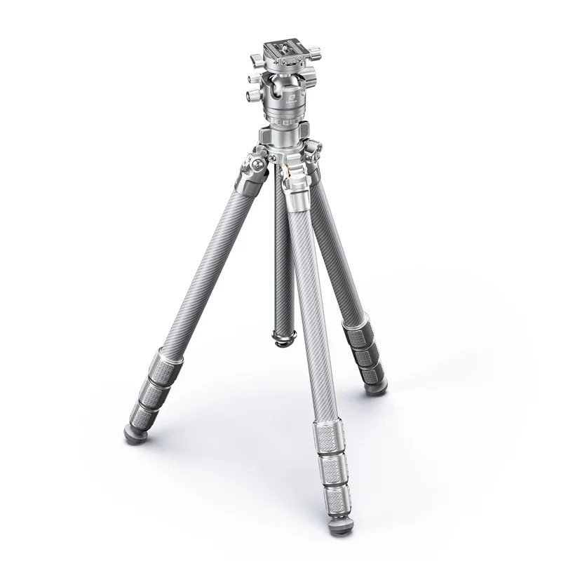 Leofoto LG-284C Silver 4 Section Water Resistant Carbon Fibre Tripod with LH-36R Ball Head