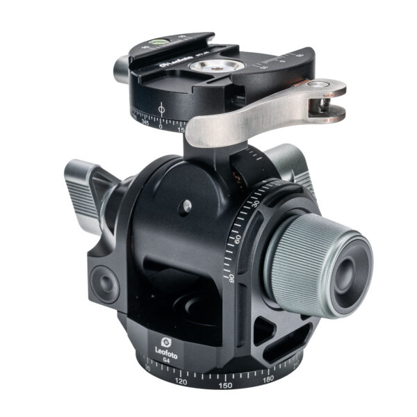 Leofoto G4PCL 60mm 3-Axis Geared Head with Lever Release Clamp