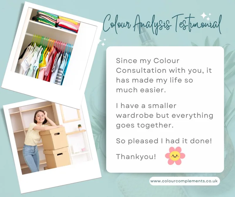 Colour Consultation client testimonial for Colour Complements, Ramsgate, Kent