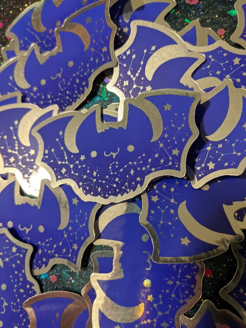 Star Bat Chrome Sticker