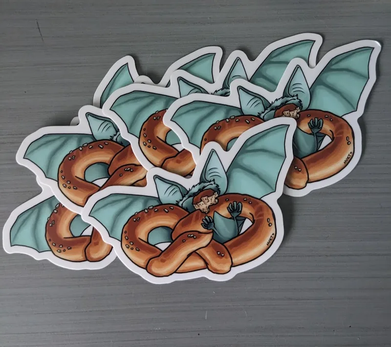 Pretzel Bat Sticker