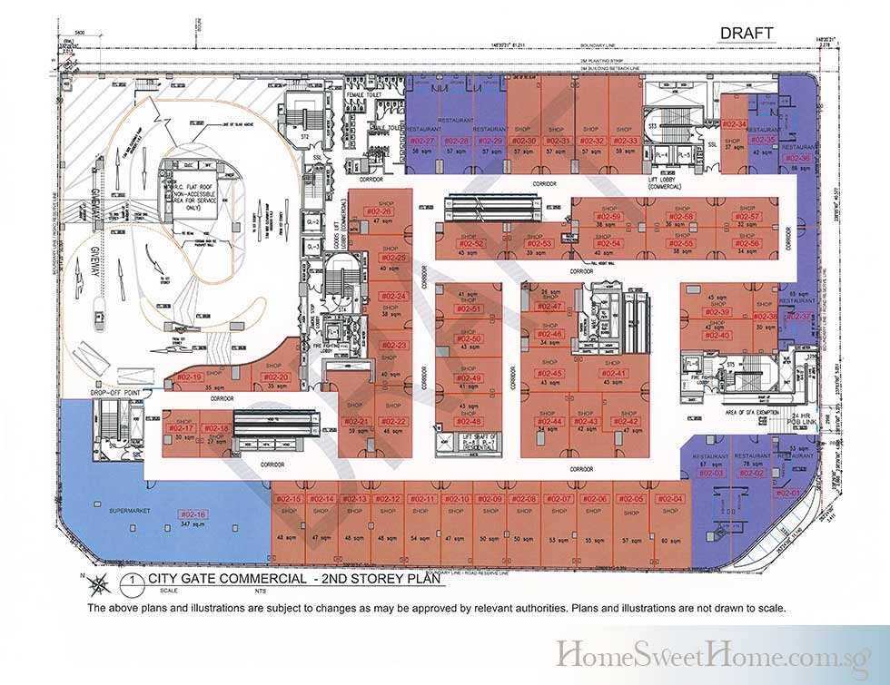 City Gate Mall Commercial Level 1,2, B1 : Units Distribution Site Plan