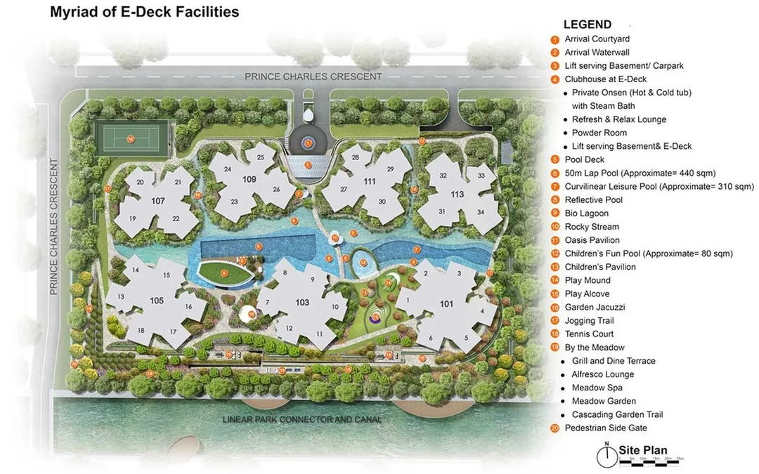 Prince Charles Crescent New Condominium Launch - The Crest - Site Plan / Site Map - Total number of units 469