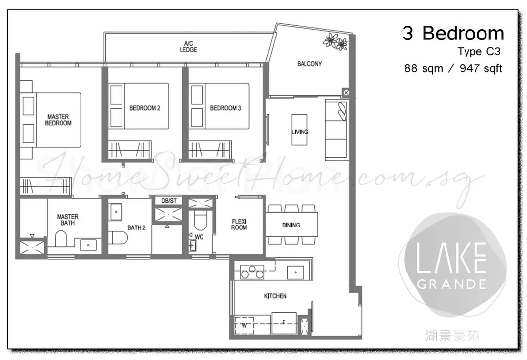 Lake Grande Condo Floor Plan -  Shantalle Goh 伍君婷 . 81008444 . R044221Z