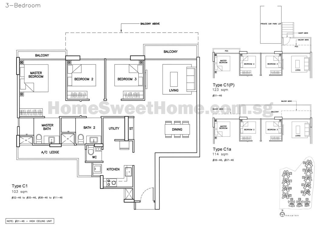 floor plan - ec 3 bedroom
