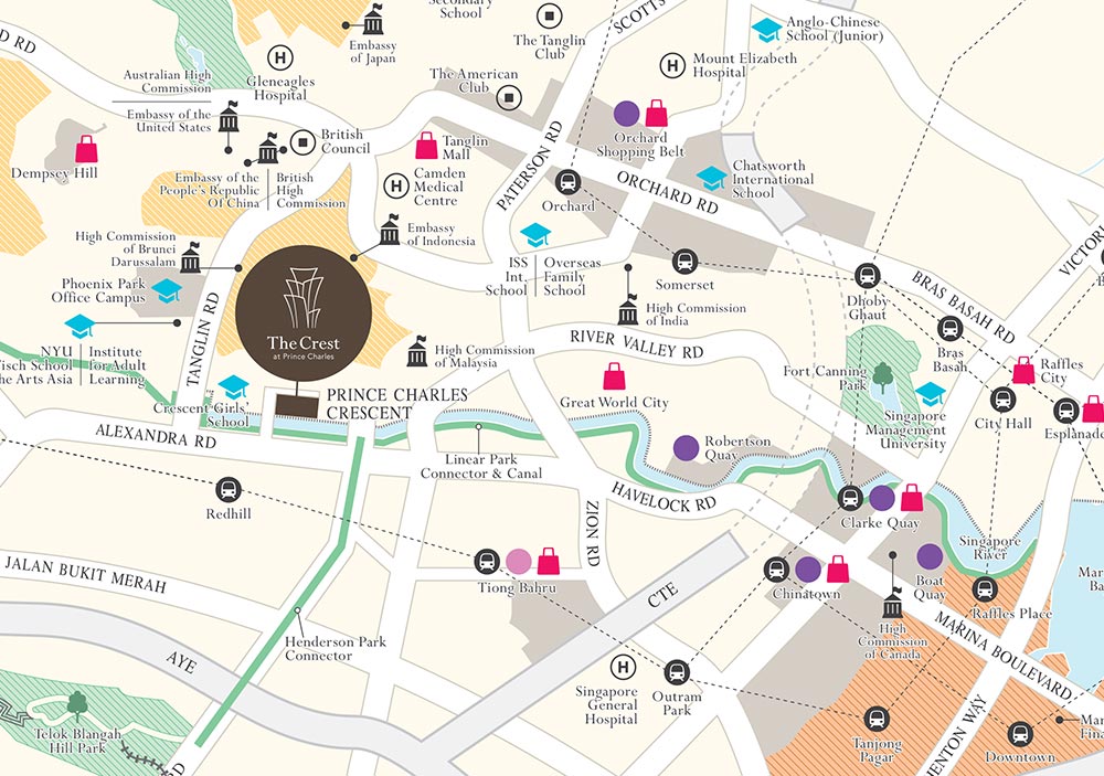 The Crest Condominium New Launch at Prince Charles Crescent Location Map
