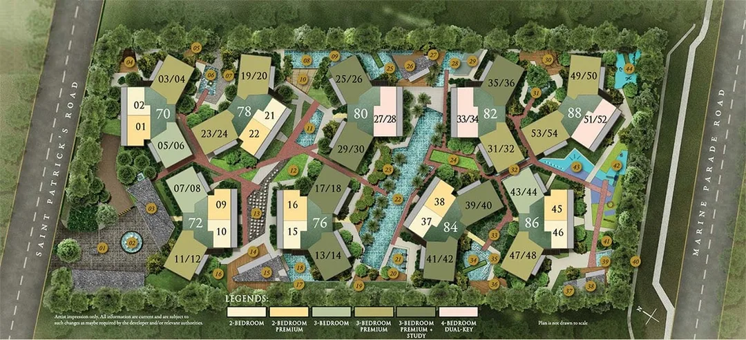 70 Saint Patricks Site Plan - Pool View Facing, BBQ Pit, Gym, Clubhouse / Function Room, Jacuzzi, Water Aerobics Aqua Gym, Children's Kids Pool