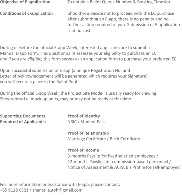 Objective of Eapp is to obtain a Ballot Queue and Booking Timeslot.
