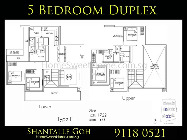 SkyPark Residences EC - 5 Bedroom Maisonette Floorplan