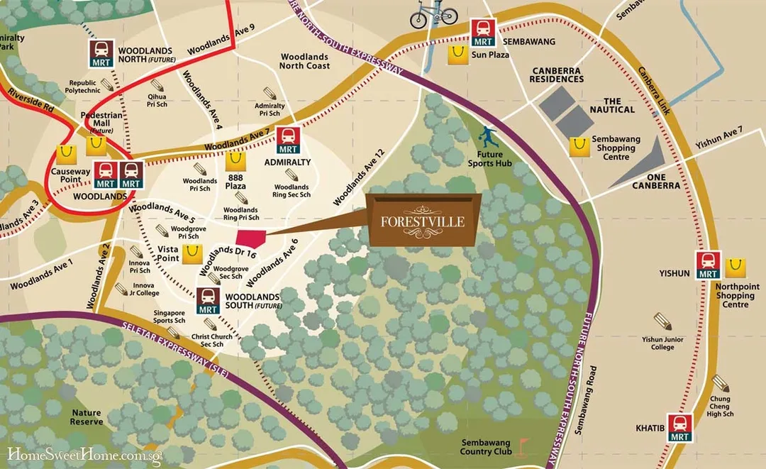 Forestville EC  Woodlands Location Map EC, MCC Land, Price, Floor Plan