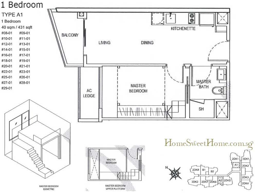 Citygate 1 Bedroom Floor Plan