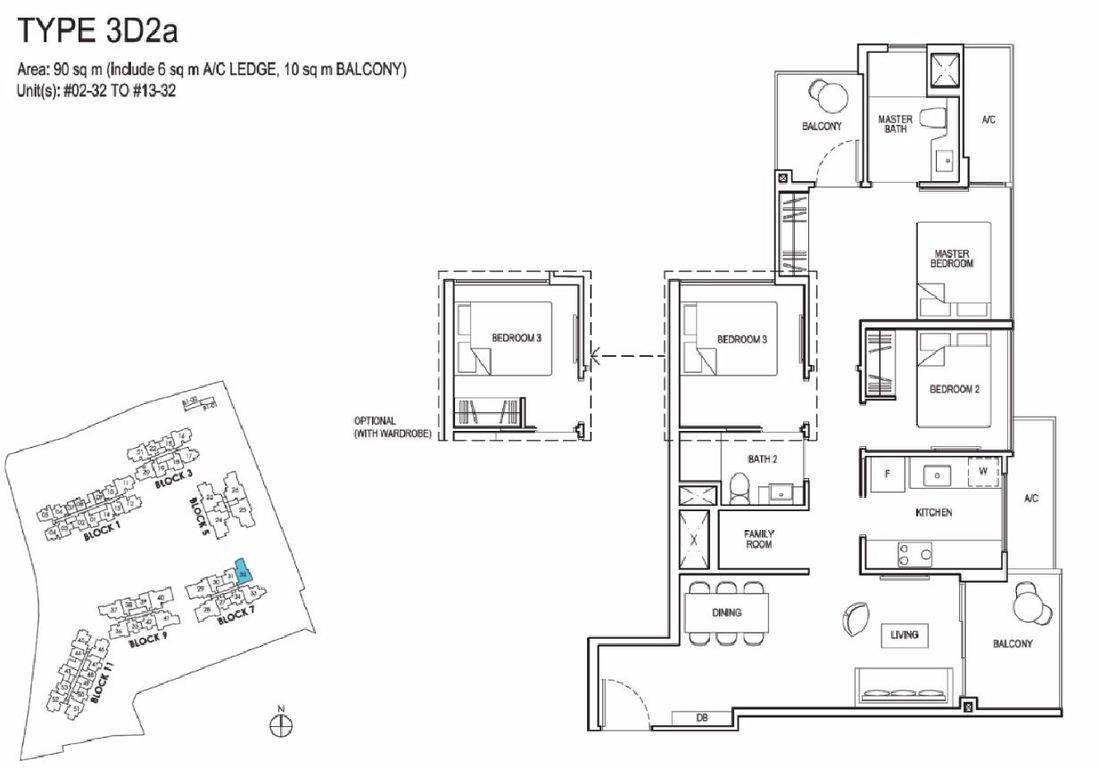 grandeur park  floor plan 3 bedroom design