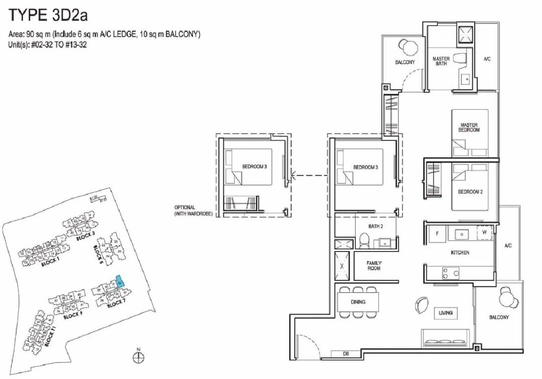 grandeur park  floor plan 3 bedroom design