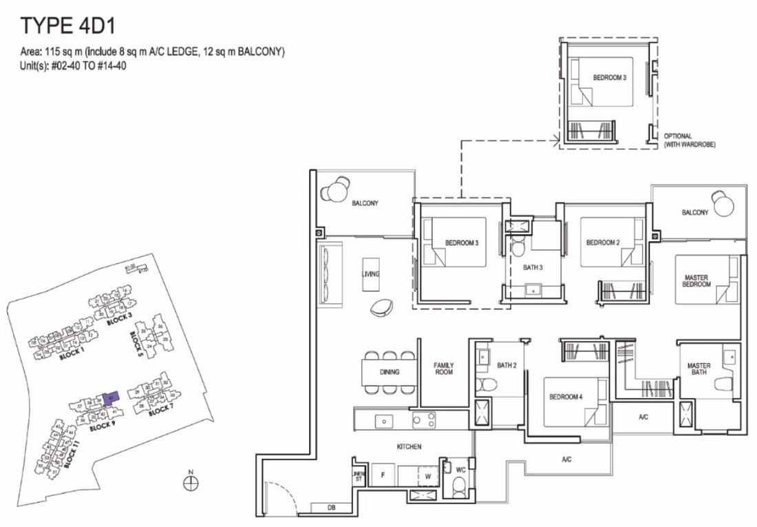 grandeur park  floor plan 4 bedder 