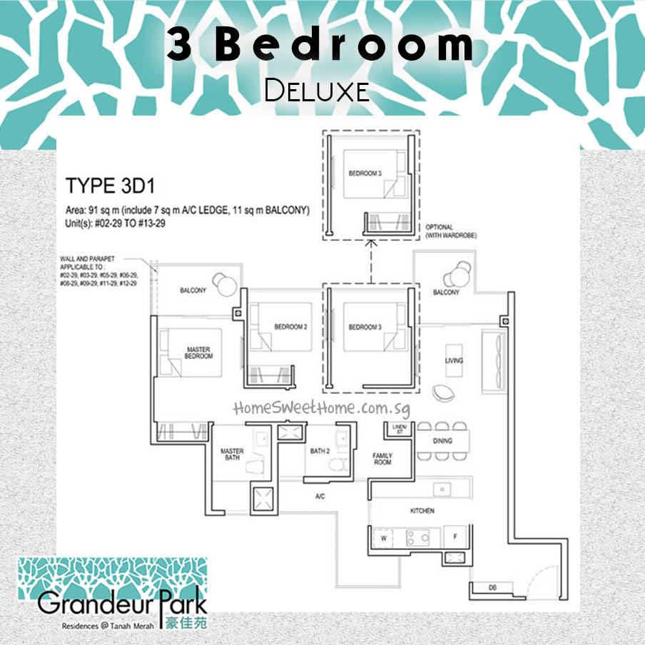 3 Bedroom Deluxe/Premium 3D1