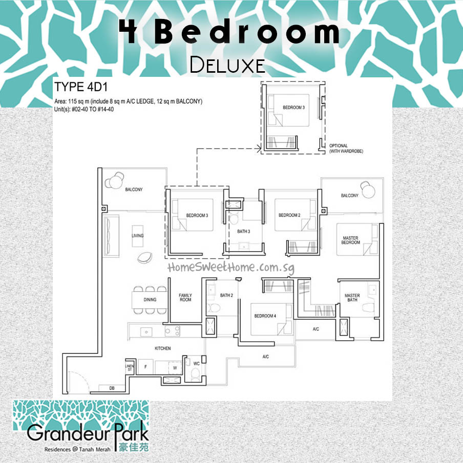 4 Bedroom Premium Deluxe. 4D1