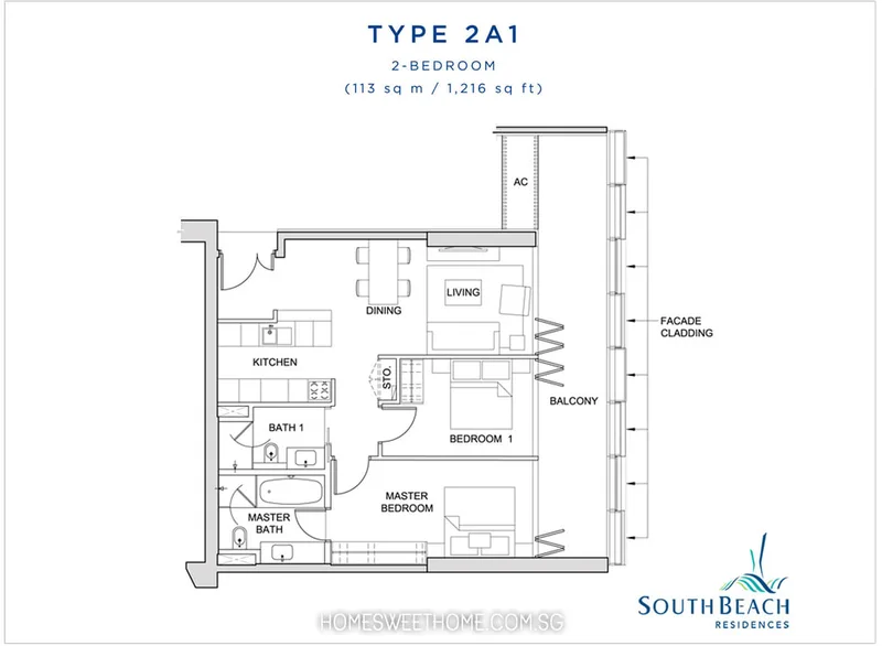 South-Beach-Residences-Floor-Plans-2-Bedroom-2a1