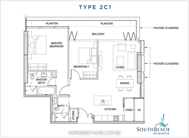 South-Beach-Residences-Floor-Plans-2-Bedroom-2C1