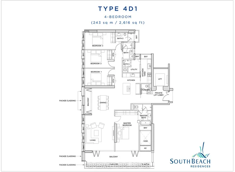 South-Beach-Residences-Floor-Plans-4-Bedroom-4d1