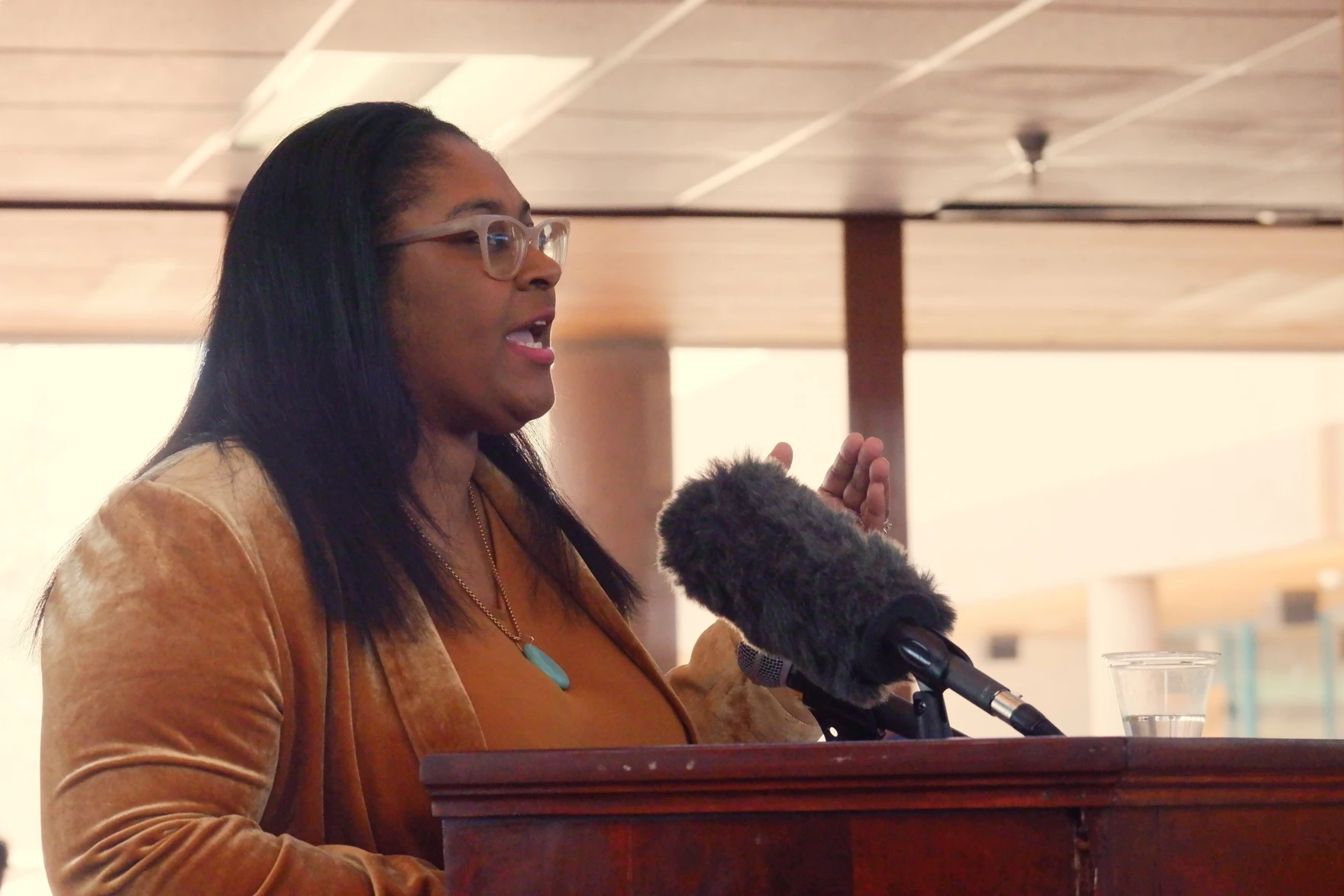 LaNysha Adams calls for "amity" at SFCC Black History Month celebration 