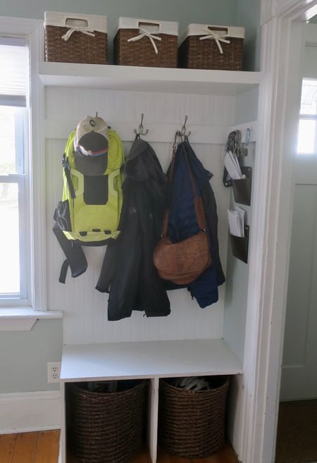 Elena Nilan professional organizer Rhode Island mudroom entryway
