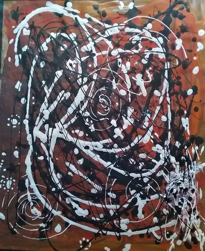 Eddy Zabba 70x85cm African Life Acrylic on canvas