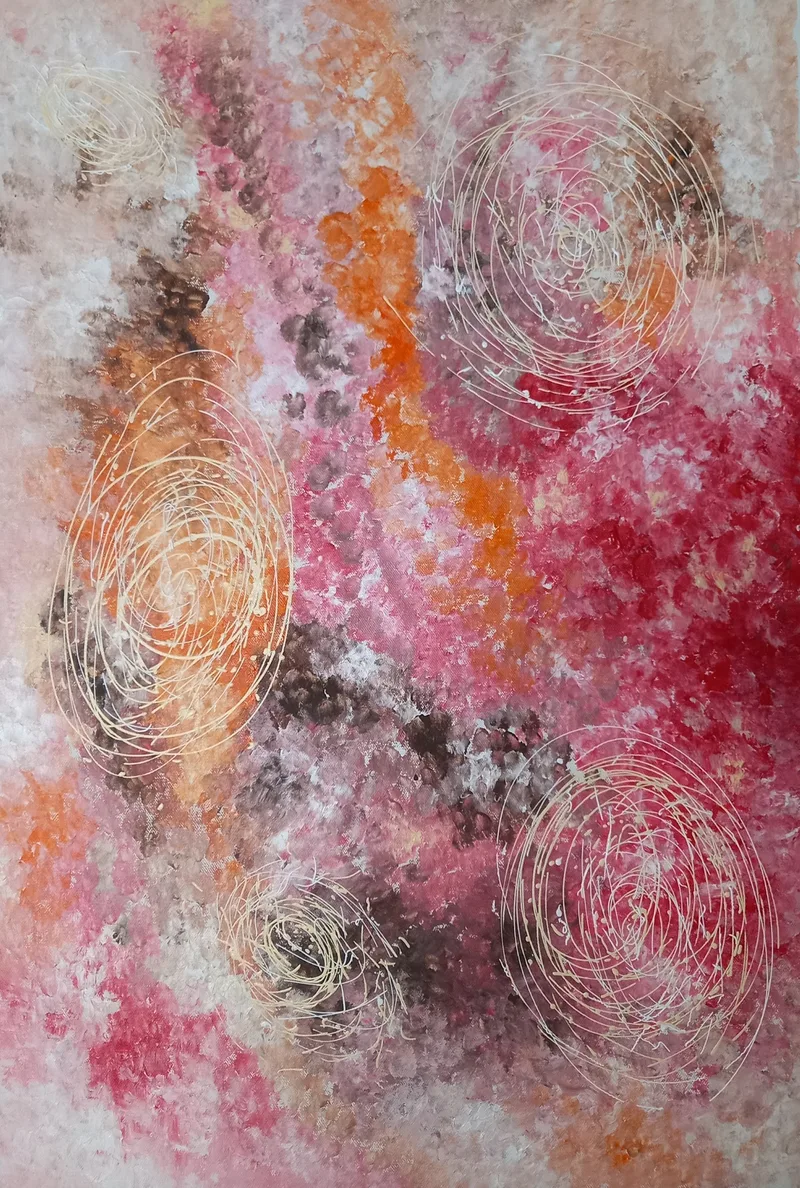 Eddy Zabba  75x108cm Spring Coming acrylic/linen blend with matt varnish