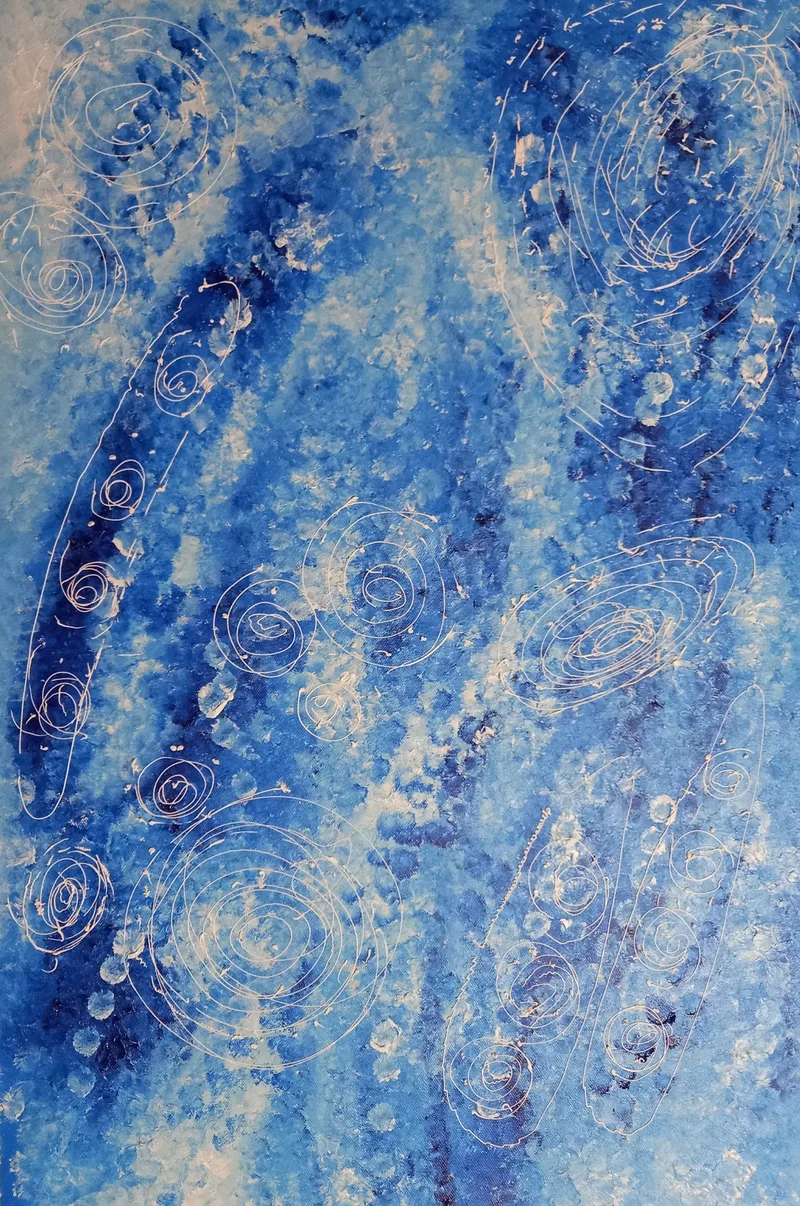 Eddy Zabba  70x106cm Winds of the South acrylic/linen blend with matt varnish