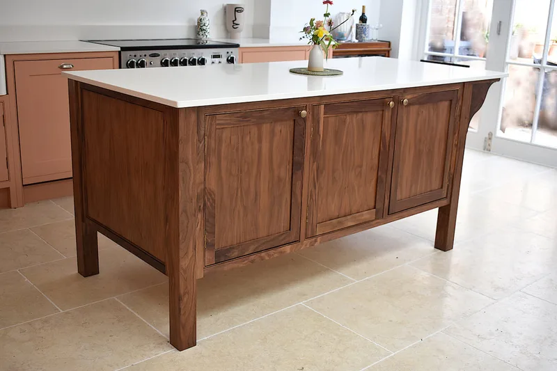Solid walnut kitchen  island - Crouch End, London UK