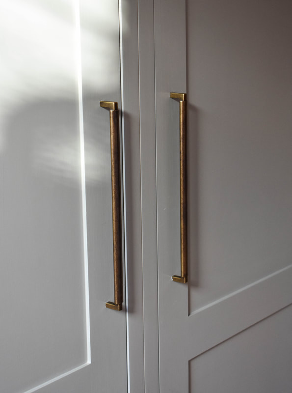 Integrated fridge and freezer in besoke handmade kitchen in North London