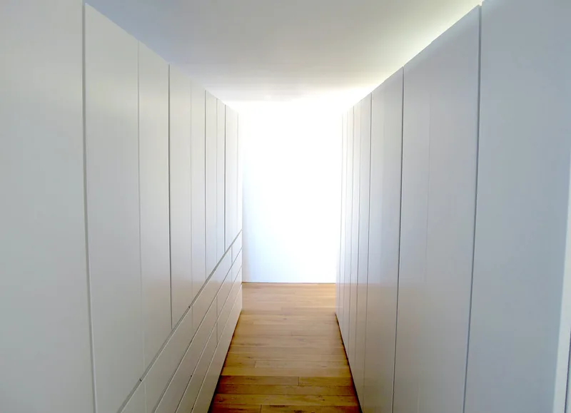 Wardrobes in contemporary studio living space  in North London